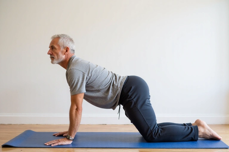 Man performing a bird-dog exercise for core stability