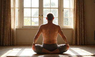 Man doing yoga pose, representing stretching and yoga