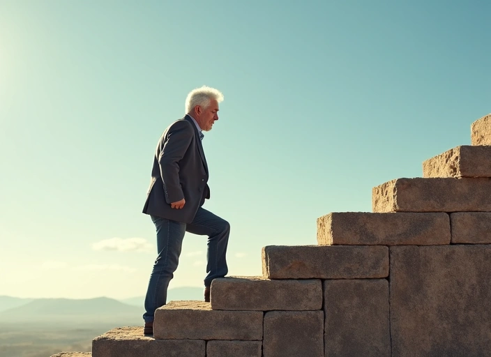 Man overcoming an obstacle, symbolizing resilience