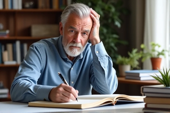 Man journaling thoughts and feelings