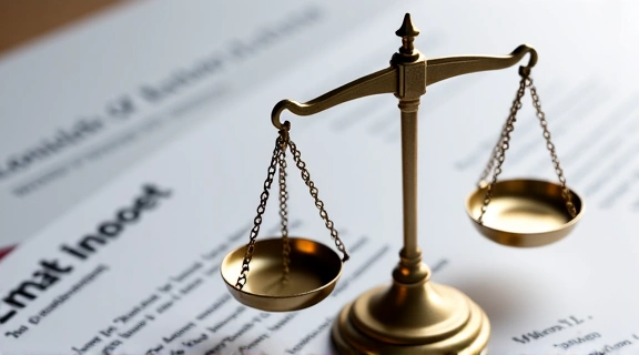 Abstract legal scales symbolizing limitation of liability